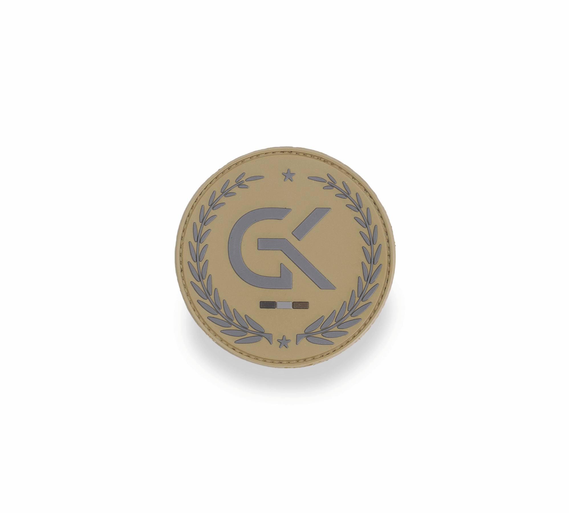 Écusson basse visibilité GK en gomme coyote